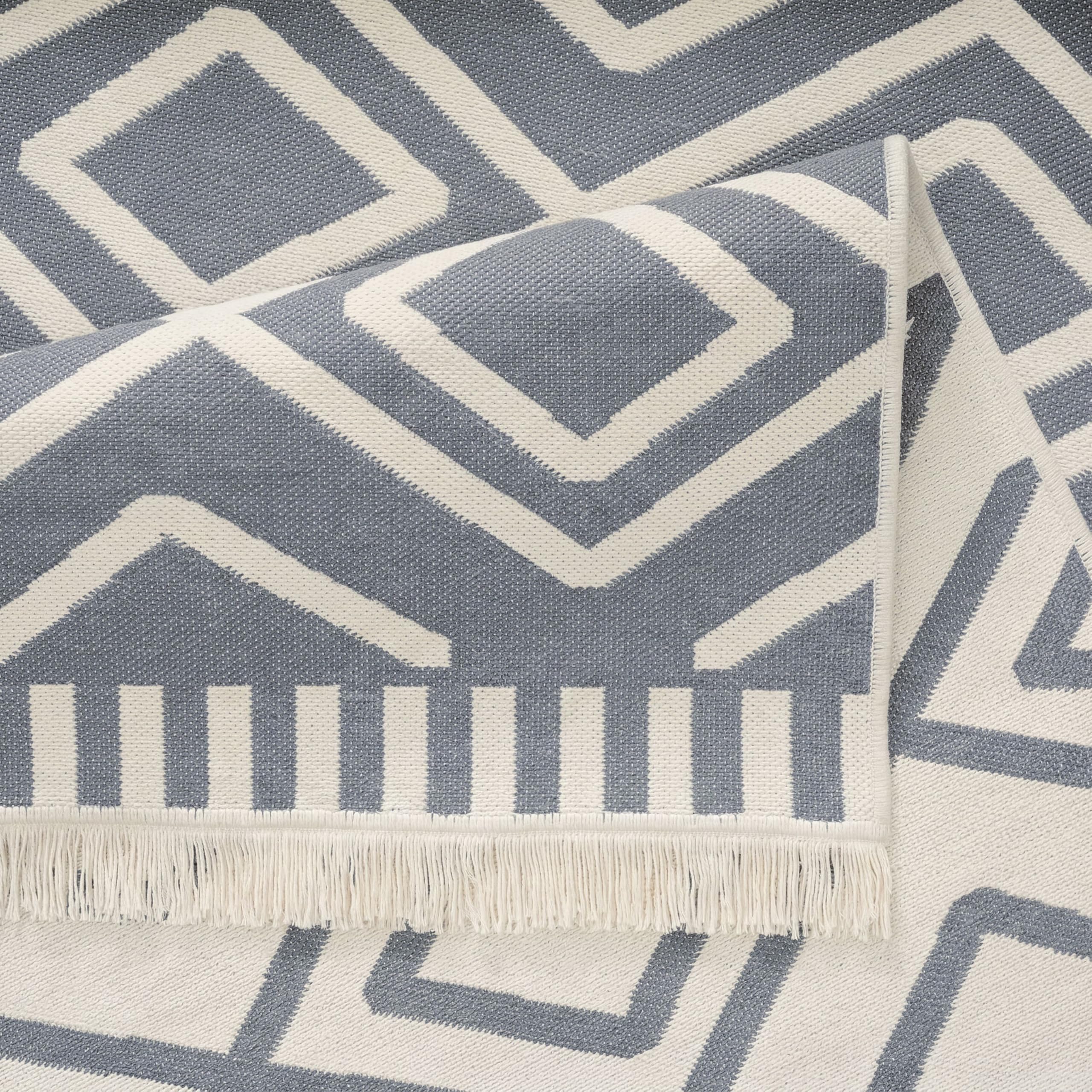 Paco Home Teppich Wohnzimmer Schlafzimmer Boho Design Waschbar Bis 30 Grad Skandinavisch Mit Fransen Wendbar Moderne Deko, Farbe:Grau 2, Größe:140x200 cm