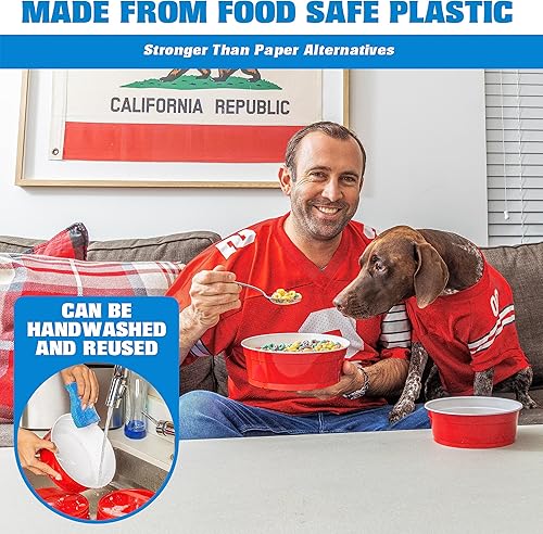 Miniatura 5 de GoBig Red Party Cup Bowls - Large Disposable Plastic Bowls - 22 oz or 60 oz