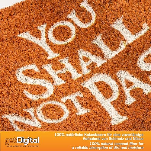 Miniatura 5 de Felpudo para la puerta getDigital You shall not pass | Alfombra de entrada para la puerta delantera | Fabricada con fibras de coco naturales de alta