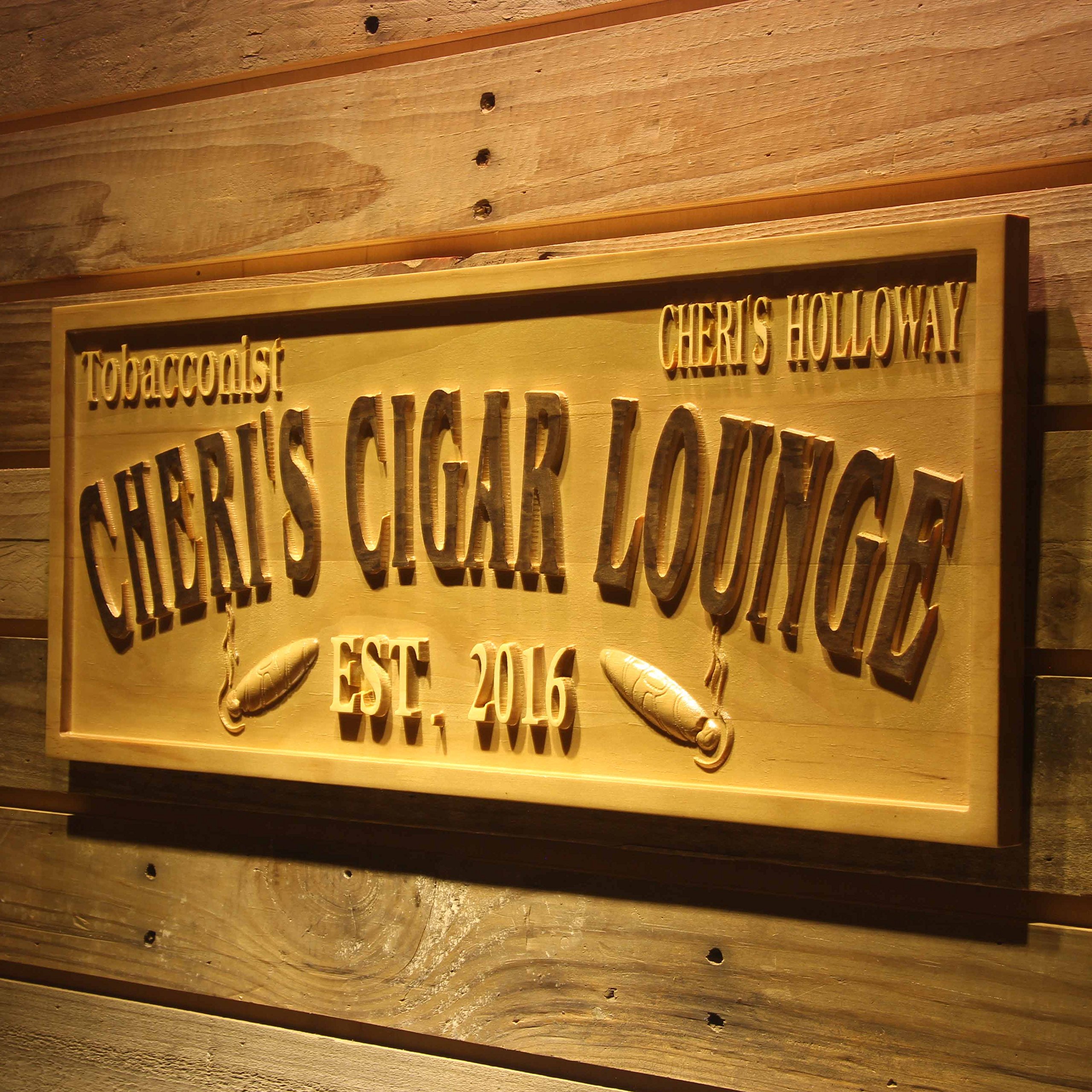 ADVPRO wpa0416 TOBACCONIST Name Personalized Cigar Lounge Shop Wood Engraved Wooden Sign - Standard 23 x 9.25