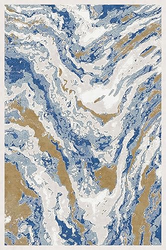 Miniatura 6 de Alfombra moderna de línea de lujo, de 4 x 6 pies, para sala de estar, dormitorio, cocina, pasillo, parte trasera antideslizante, no se desprende,