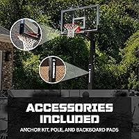 Vista 6 de Silverback Height Adjustable In-Ground Basketball Hoop with Tempered Glass Backboard, Pro-Style Breakaway Rim & Backboard Pad