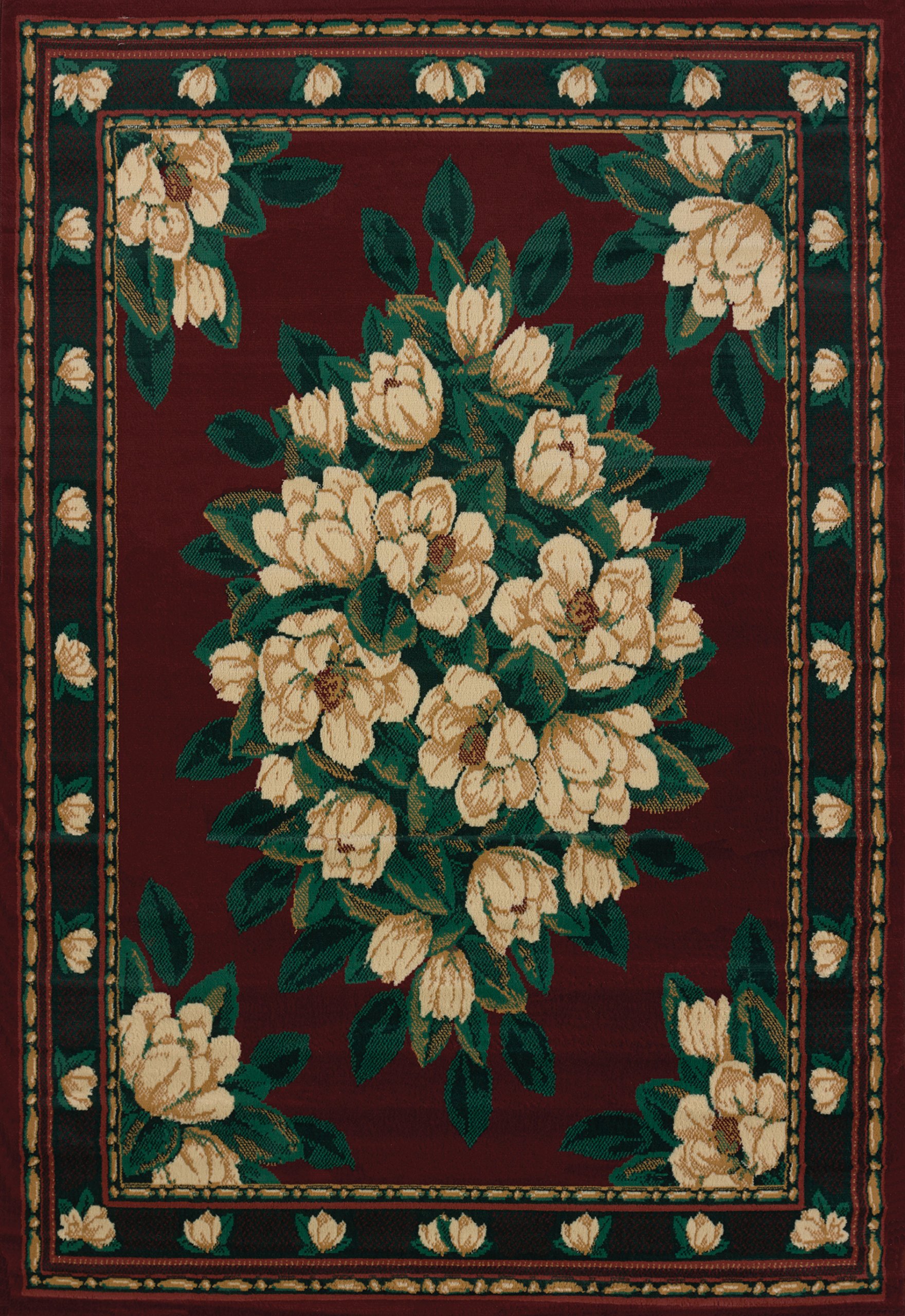 United Weavers of America Magnolia Manhattan Rug Collection, 3' 11" by 5' 3", Burgundy
