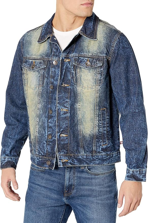 [GROVE]★22FW POLE DENIM JACKET oversized pieced denim jacket | GUESS