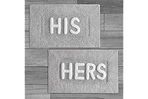 Creative Home Ideas Soft Cotton & Machine Washable His and Hers 2-Piece Bath Rug Set