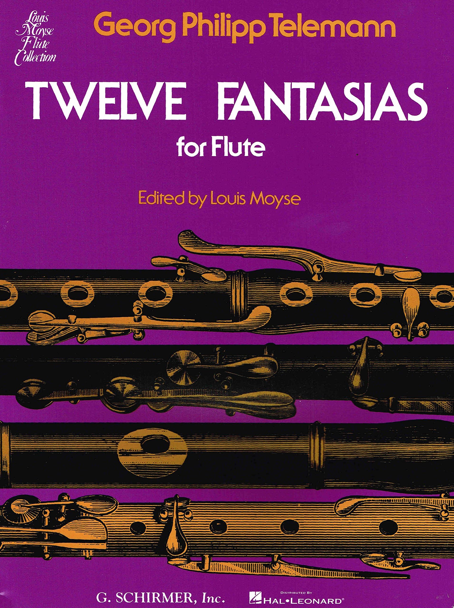 Twelve Fantasias for Solo Flute | Classical Flute Sheet Music Book for Solo Repertoire | Baroque Flute Songbook for Students and Performers | Telemann Flute Method Collection