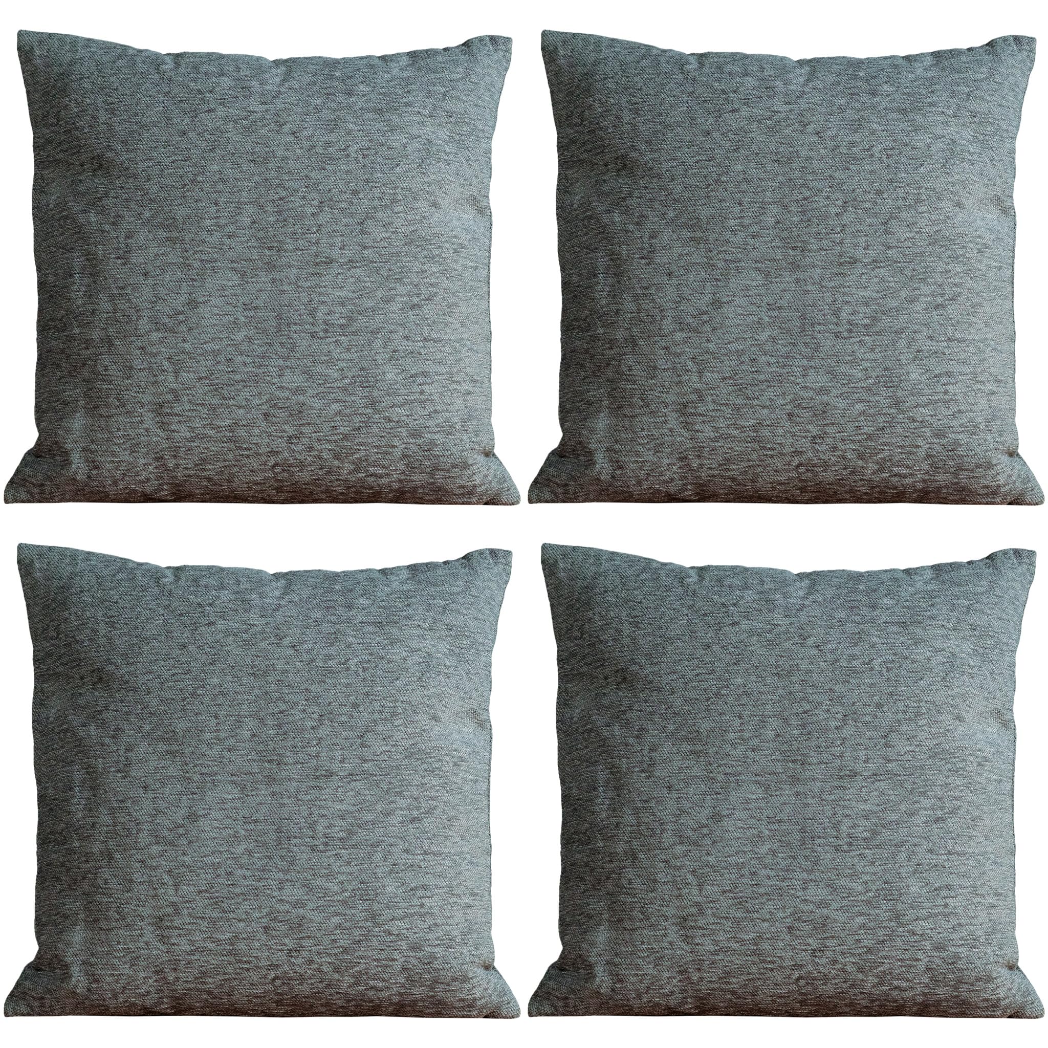 Housses de coussin gris foncé 45x45 cm pour canapé en lot de 4 pièces