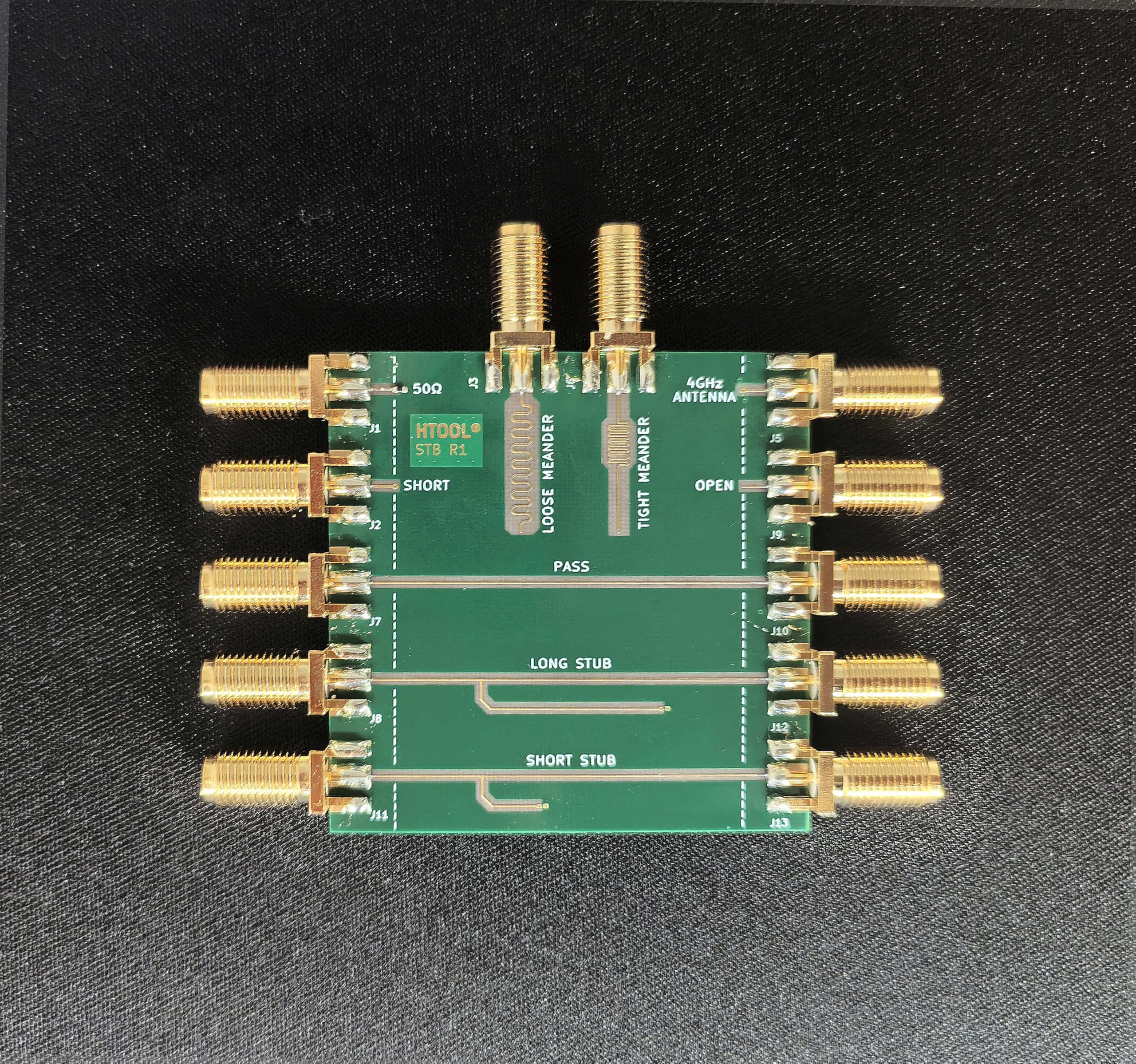 STB R1 R2 Signal Integrity Test Board, 50Ω Impedance Controlled PCB, Integrated SOL Calibration Kit for VNA, 5 Transmission Line Topologies, SMA Ports, for SI/PI Test, EMC & RF Engineering Teaching