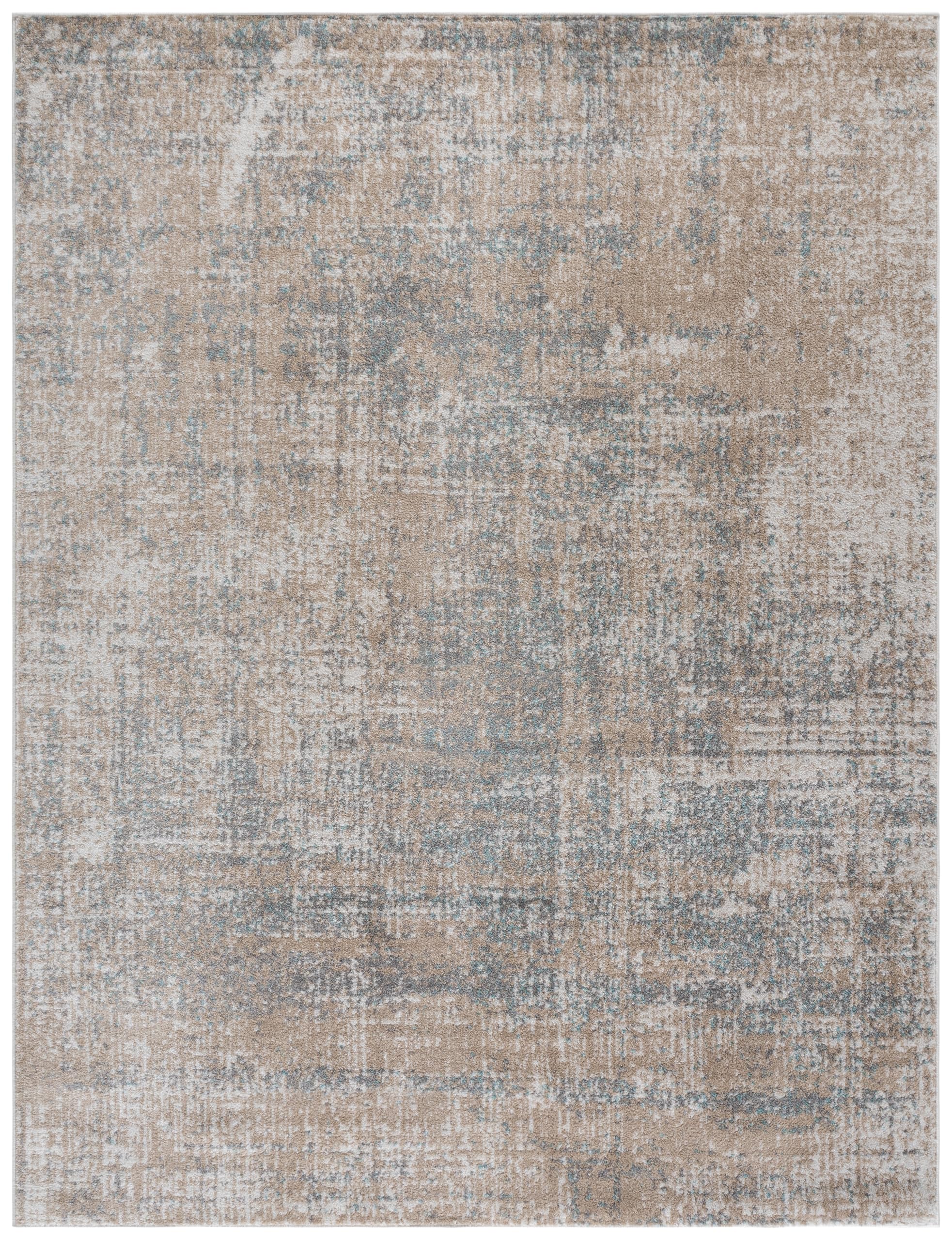 SAFAVIEH Tapis Contemporain pour Salon, Salle à Manger, Chambre à Coucher - Adirondack Collection, Tapis à Poil Court, Beige et Ardoise, 244 X 305 cm