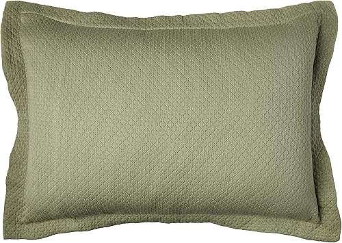 Miniatura 4 de Cubrecama doble Superior Diamond Solitaire de algodón de primera calidad Jacquard Matelassé con fundas de almohada a tono, color aguamarina, Verde