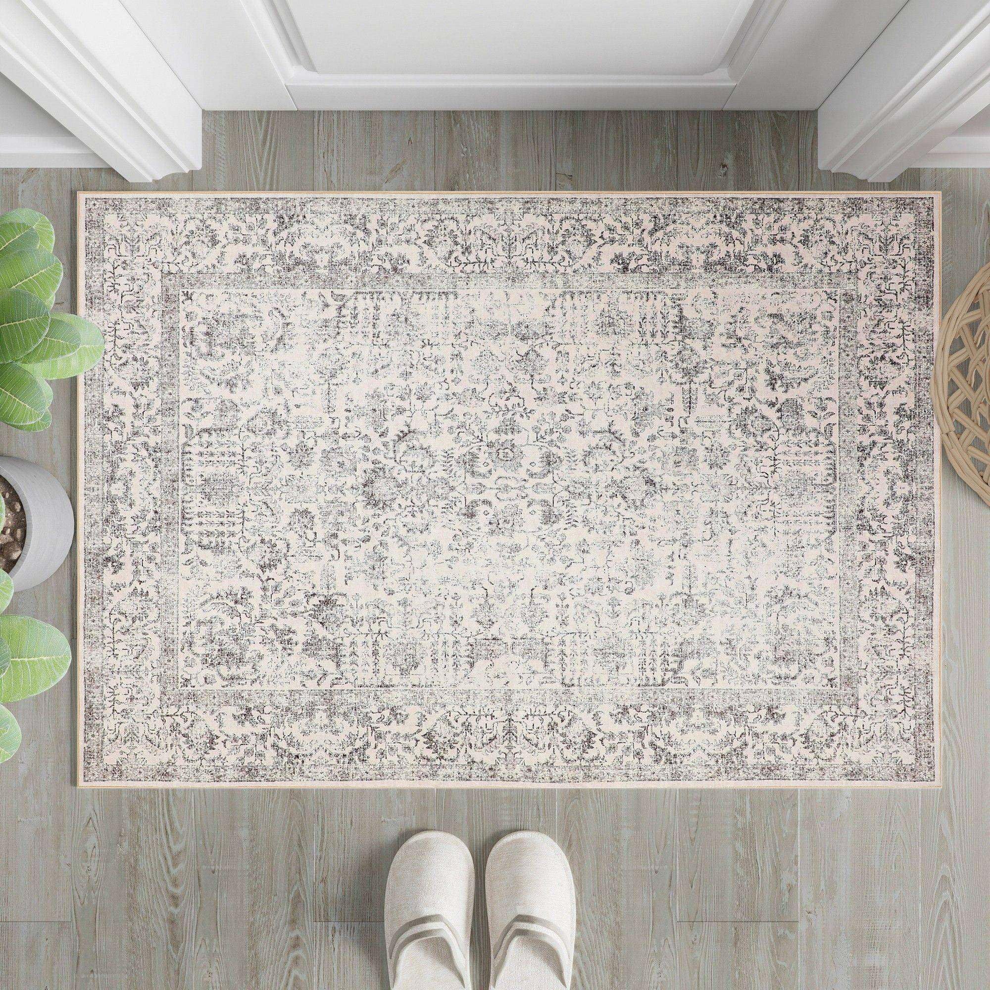 Amazon.com: PureCozy Gray Entryway Area Rug 2x3 Door Mat Machine