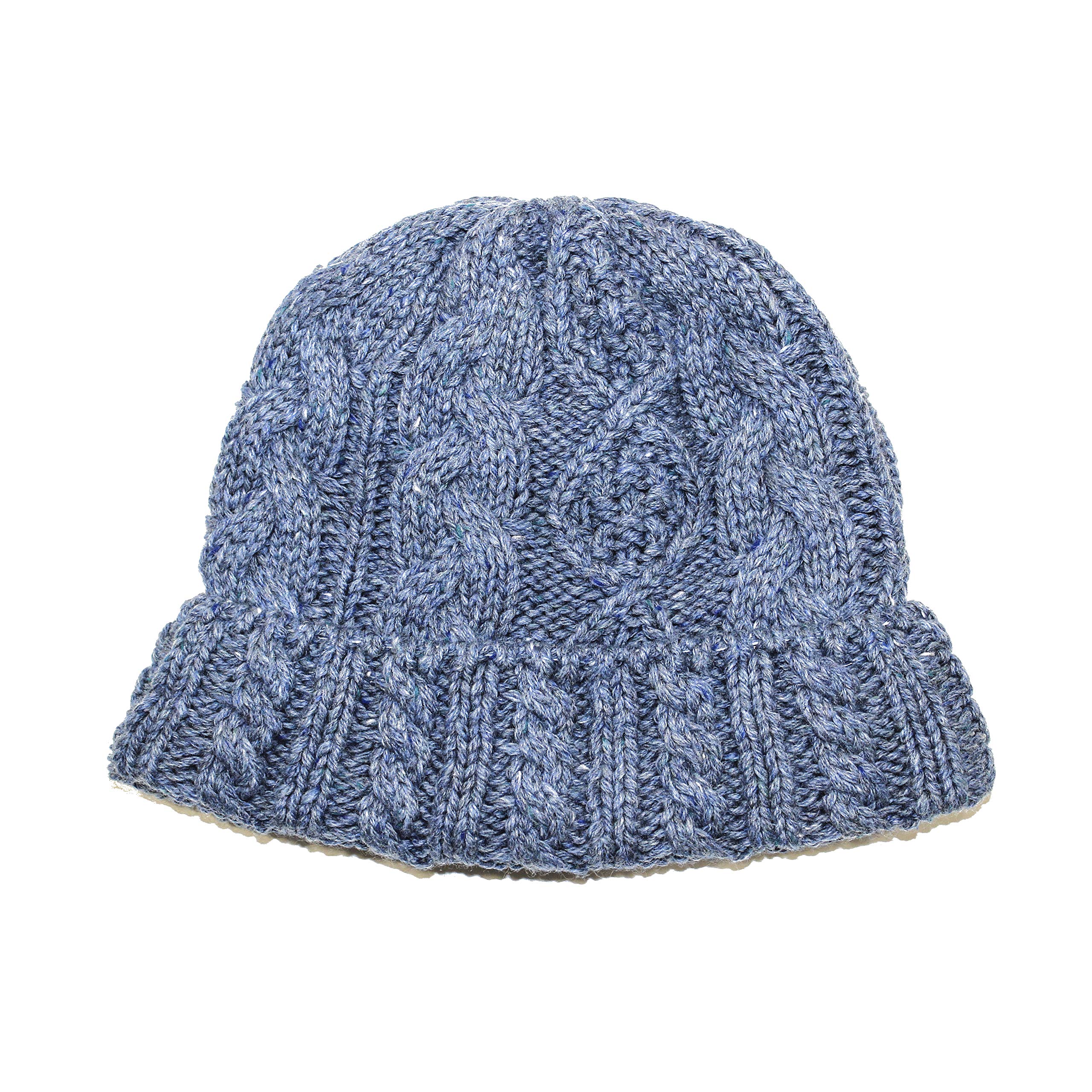 Aran Traditions Donegal Cable Beanie Hat (Denim)