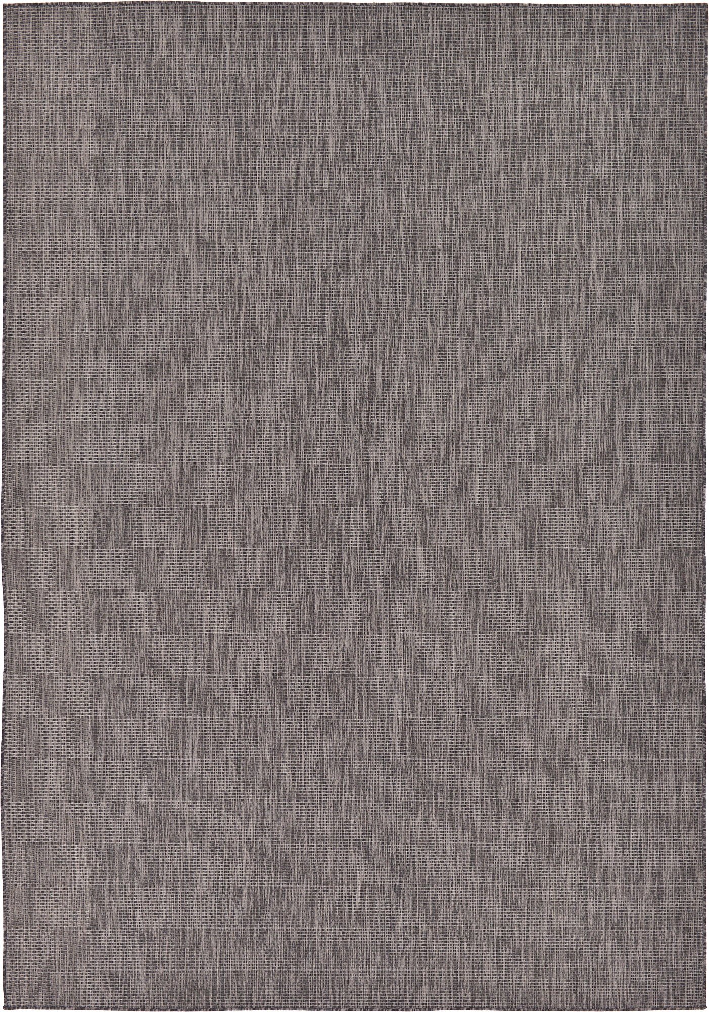 Unique Loom Collection Casual Transitional Solid Heathered Indoor/Outdoor Flatweave Area Rug (8' x 11' 4" Rectangle, Black/Ivory)