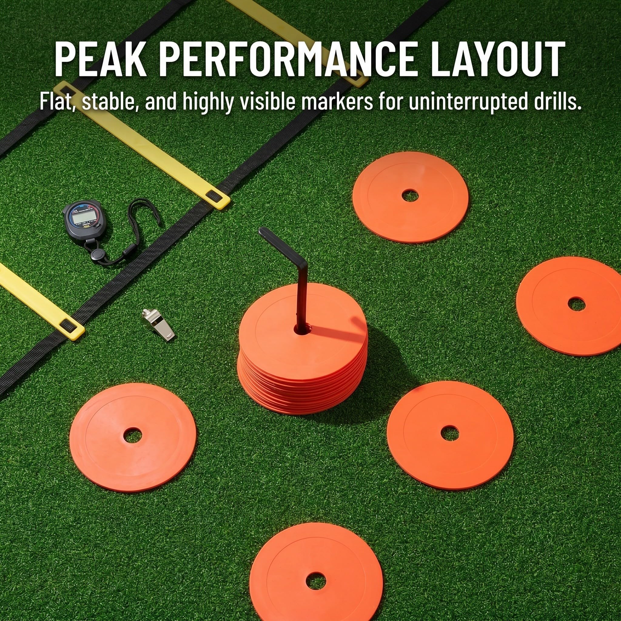 Toyvian Discos Planos de Entrenamiento de Fútbol 15cm, Antideslizantes