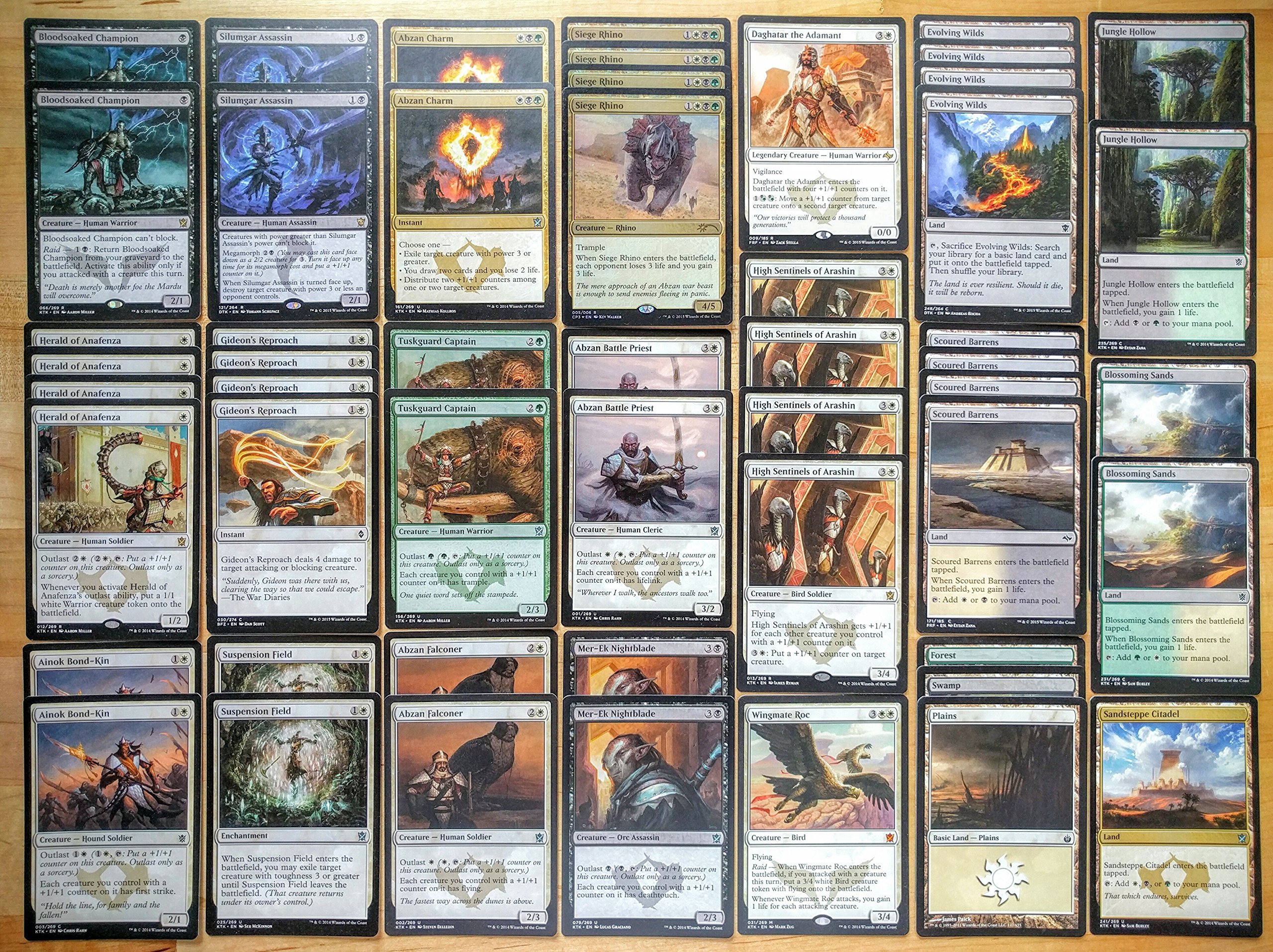 Magic the Gathering Abzan Outlast Black White Green Custom Magic Deck :  Amazon.co.uk: Toys & Games