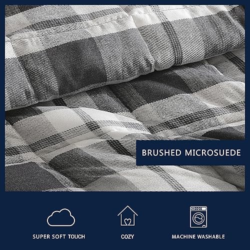 Miniatura 6 de Nautica - Juego de edredón King, ropa de cama reversible con fundas a juego, microgamuza con reverso sherpa, certificado Oek-Tex (Crossview Plaid