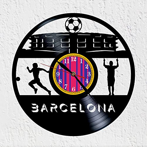VINY WOODY Ciudad Barcelona Reloj de Disco de Vinilo Equipo Futbol Decoracion de Pared Club Deportivo Regalo Original