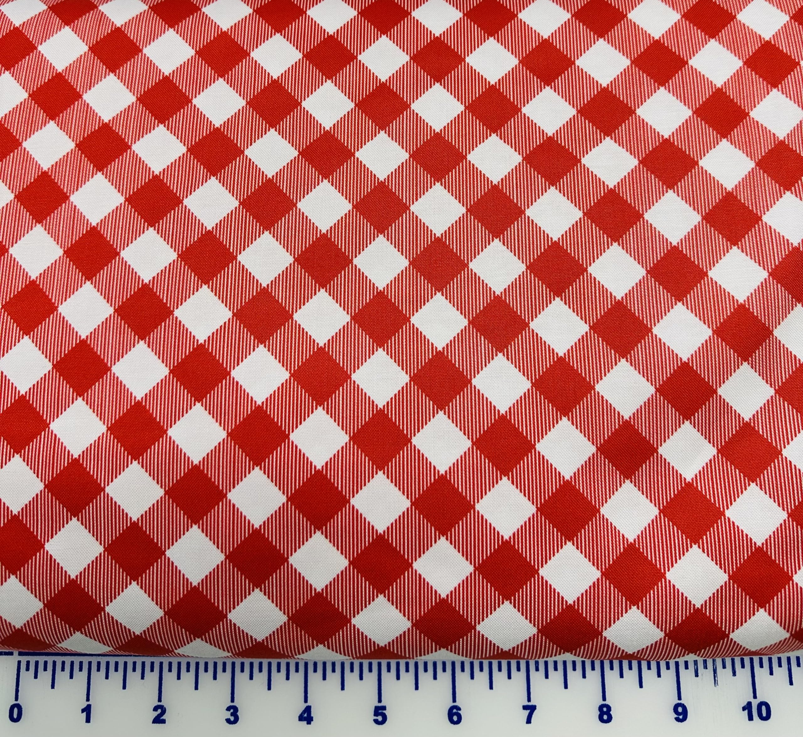 Generic Cotton Fabric Benartex Chillin & Grillin BBQ Ginham Check Red and White 14359-19 Fabric by The Yard