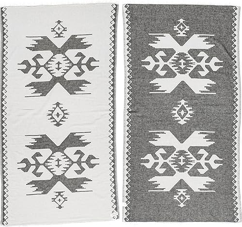 Bersuse Toalla turca Oaxaca de doble capa 100% algodón, 37 x 70 pulgadas, color negro