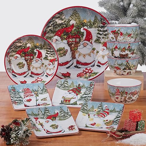 Miniatura 7 de Certified International Gnomos de Navidad 5.25" PostreHelado Tazones, Juego de 4 Diseños Surtidos