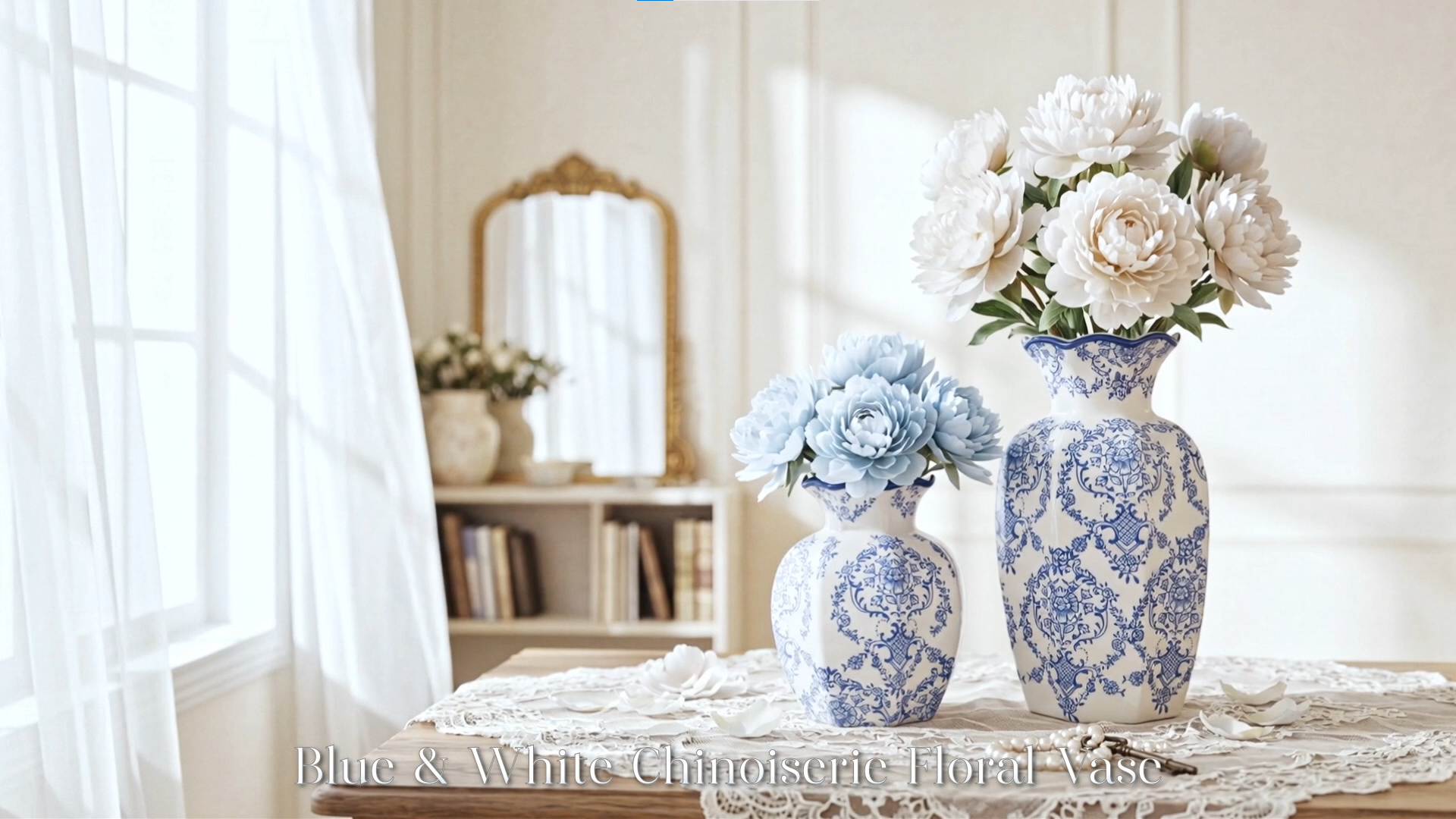 Amazon.com: 2 Pcs Blue and White Vintage Vase Chinoiserie Floral
