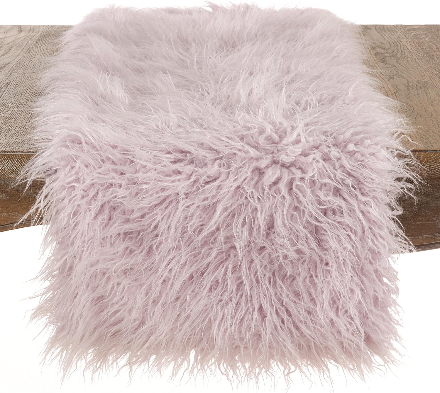 SARO LIFESTYLE 706.LV1690B Faux Mongolian Collection Fur Design Acrylic Runner, 16" x 90", Lavender