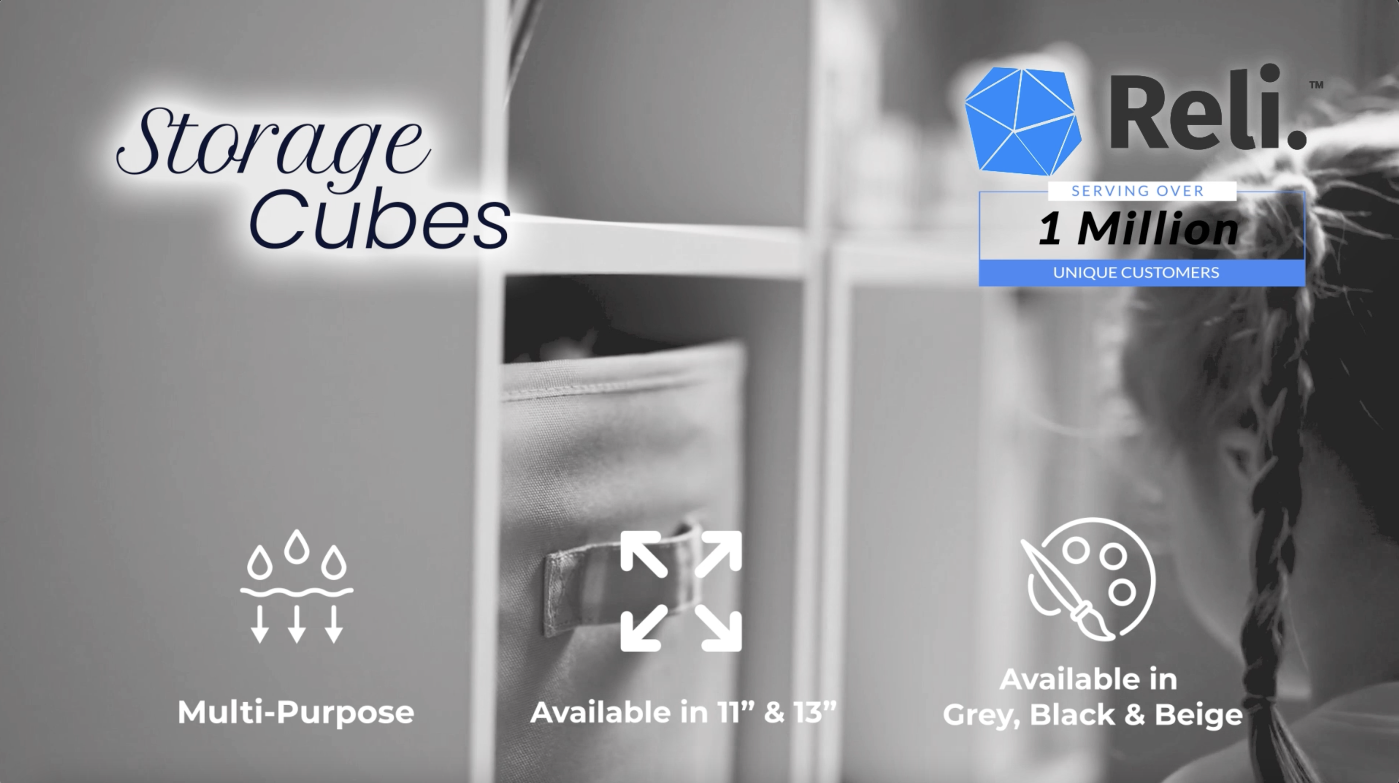RI　13箱 Amazon.com - Reli. 13x13x13 Storage Cube Bins (8 Pack) | Large
