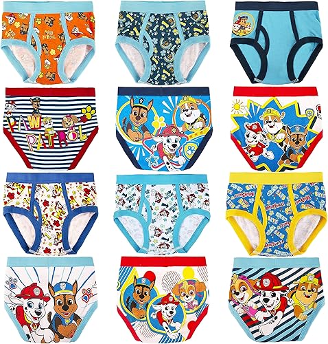 Paw Patrol Boys' 12-pk of 100% Cotton Panties in Advent Box Makes Holidays and Potty Training Fun, Sizes 23t, 4t & 5t