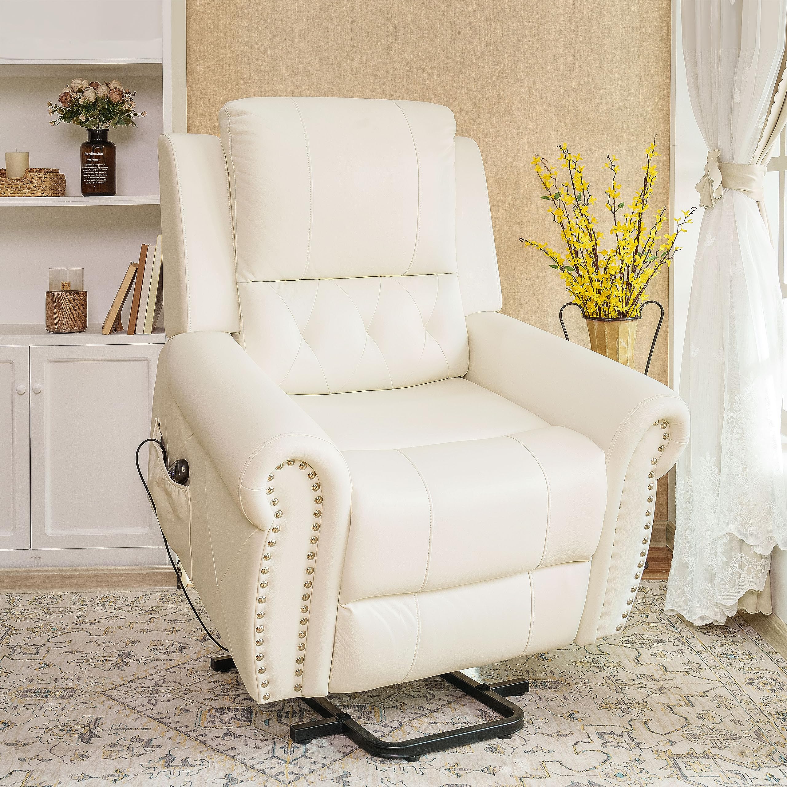 Tatiana Oversized Air Leather Power Lift Recliner Chair with Footrest