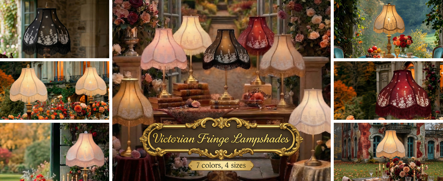 Royal Designs, Inc. VS-1001-11PNK Victorian Scalloped Fringe Lamp