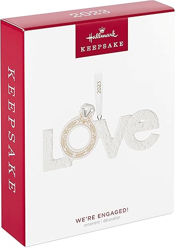 Miniatura 3 de Hallmark Keepsake Adorno de Navidad 2023 We Engaged anillo de compromiso adorno de amor