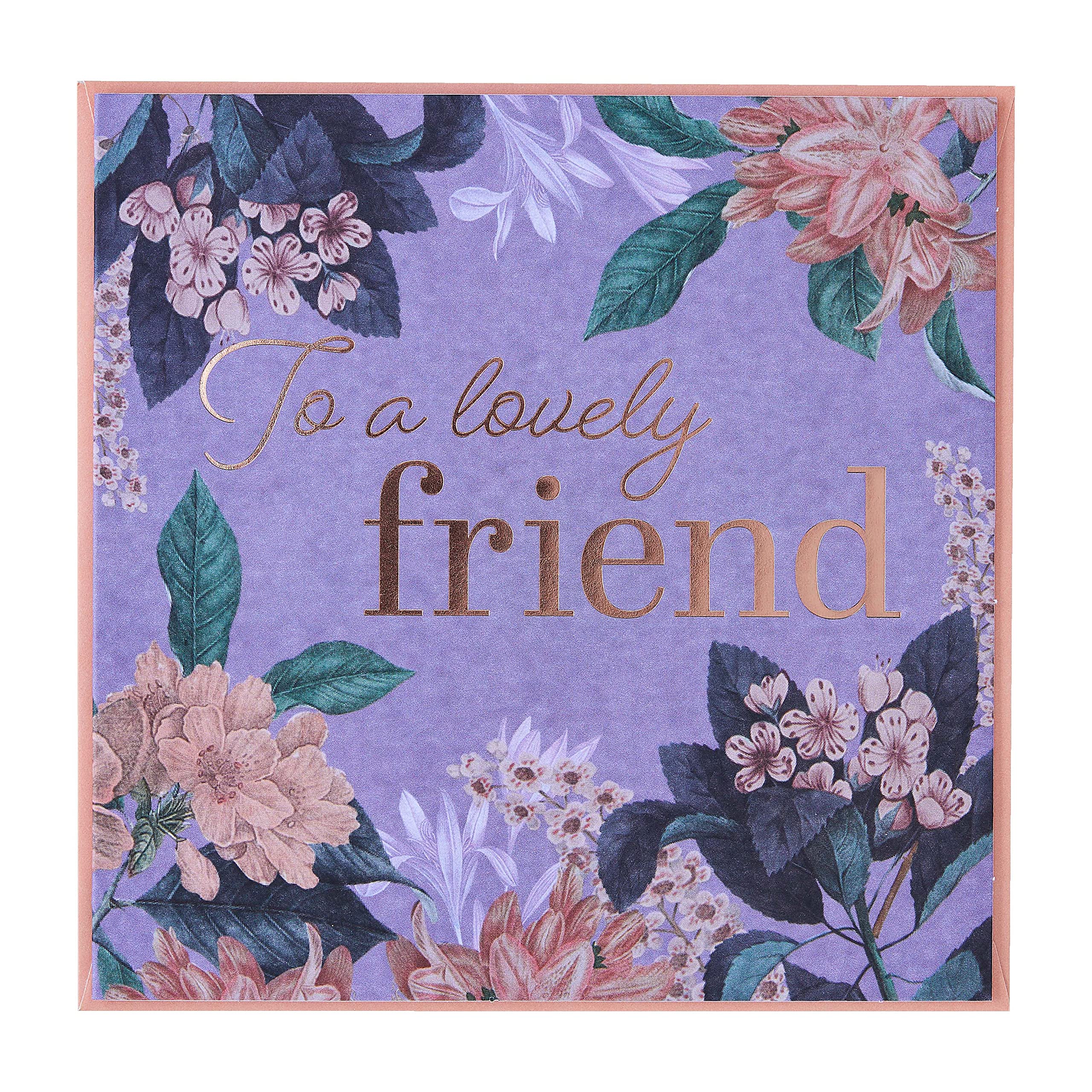 Design By VioletINDIAN SUMMER 'LOVELY FREIND' SINGLE GREETING CARD One Size DBV-103-SC181, blue|grey|purple|pink