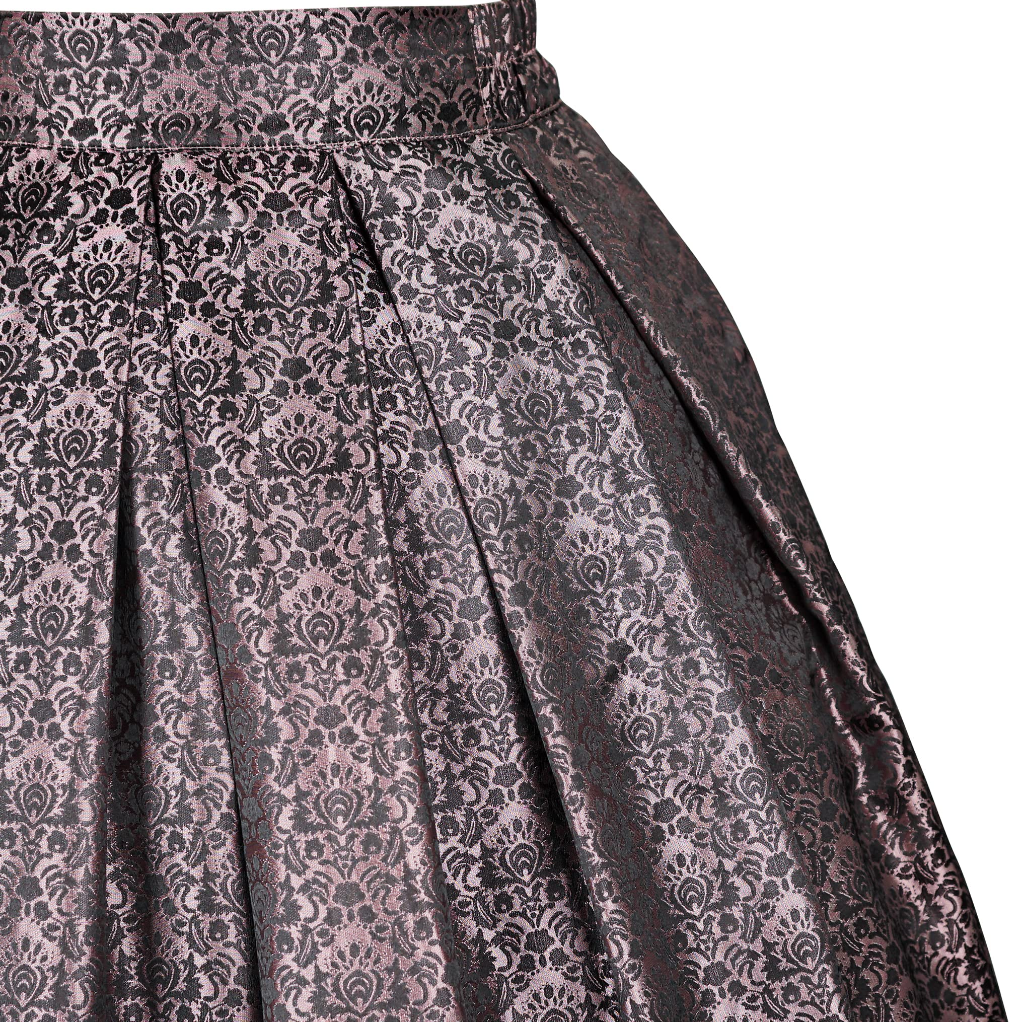Trachtenrock Damen Knielang Vintage Röcke Oktoberfest Trachten Rock Schwarz