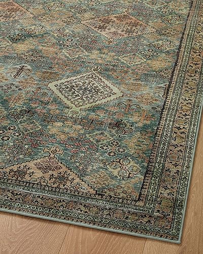 Miniatura 10 de Magnolia Home by Joanna Gaines x Loloi Sinclair SIN-03 Collection - Alfombra decorativa lavable a máquina, color turquesamulti de 2 pies 3 pulgadas