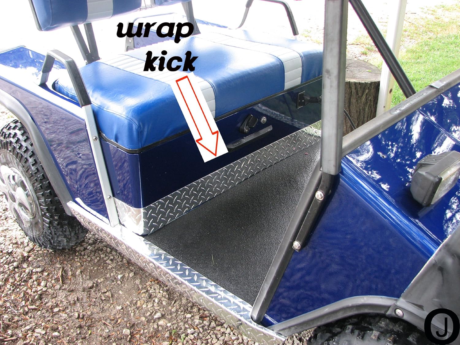 J & O Carts Parts Ezgo Marathon Golf Cart WRAP Around Diamond Plate KICK Panels