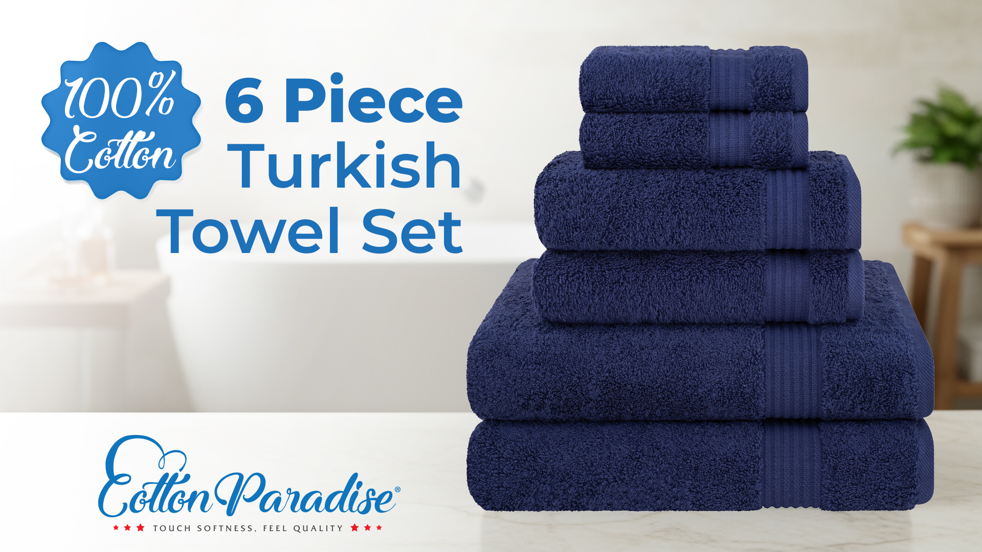 Amazon.com: Cotton Paradise 100% Cotton Turkish Towel Set, Soft