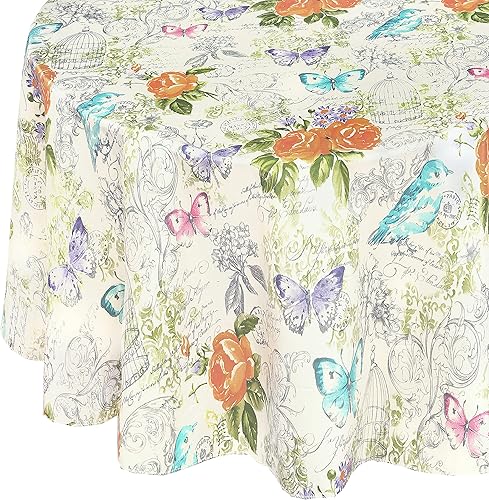 Miniatura 2 de Newbridge Claudette - Mantel de vinilo floral de Pascua amarillo pastel con respaldo de franela de Pascua mantel de vinilo de fácil cuidado con