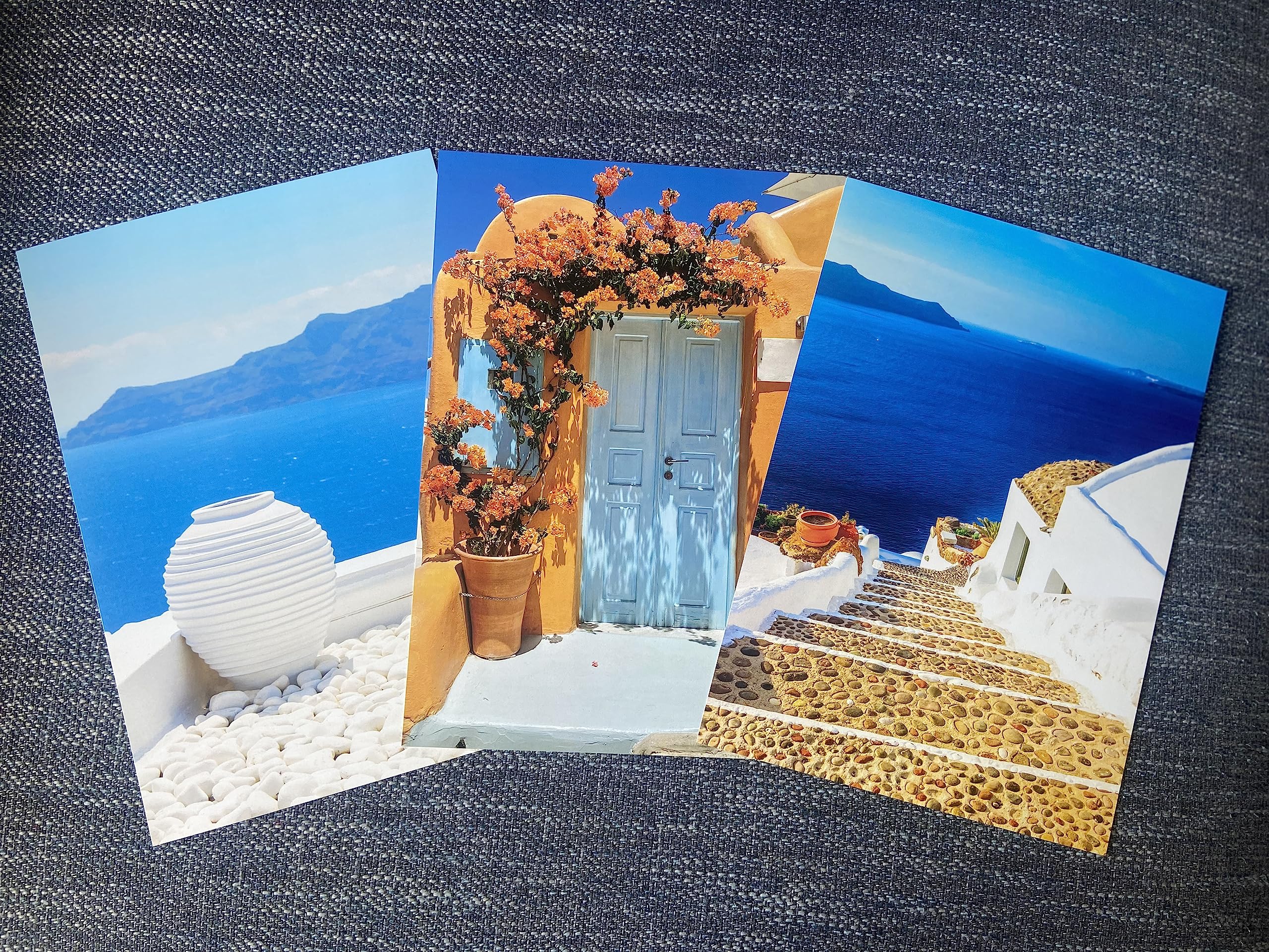 Eviepops Prints Santorini Landscape Set of 3 Unframed Prints, Greek Island Wall Art, Luxury Oceanic Print, Home Décor - Image 2