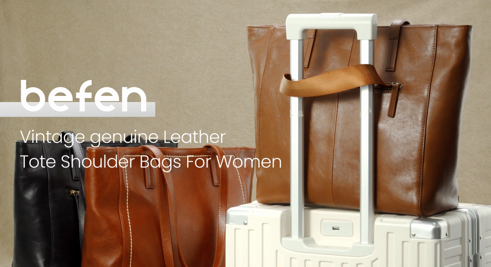 Amazon.com: befen Vintage Genuine Leather Work Tote Bags Black for