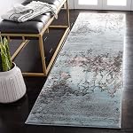 SAFAVIEH Glacier Collection 4' x 6' Blue/Multi GLA125B Modern Abstract Non-Shedding Living Room Bedroom Accent Rug