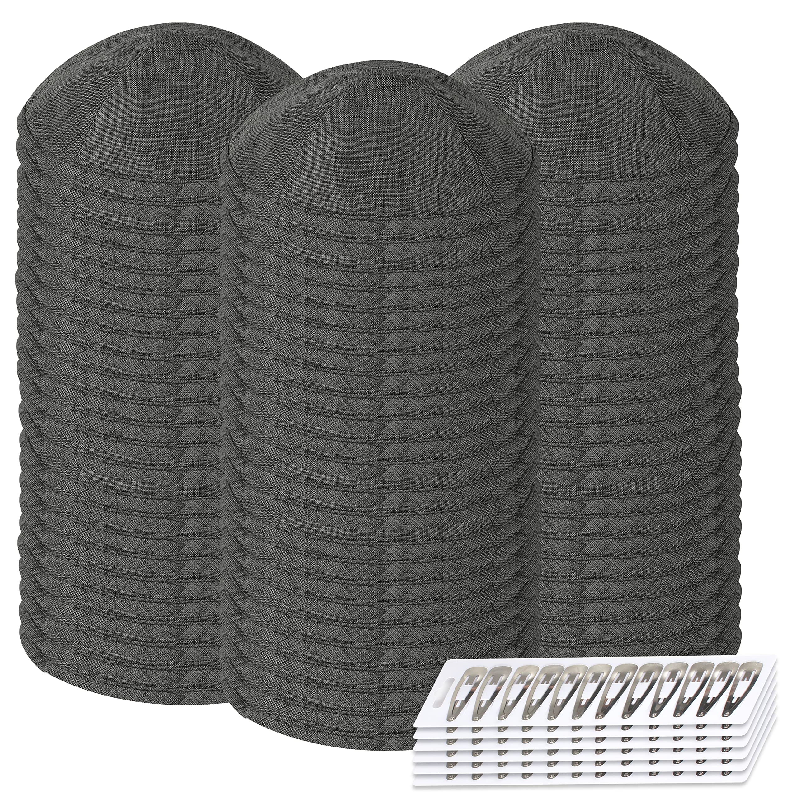 Zion Judaica Deluxe Linen Kippah Kids Yamakas Mens Ceremony Yarmulkes W/Clips