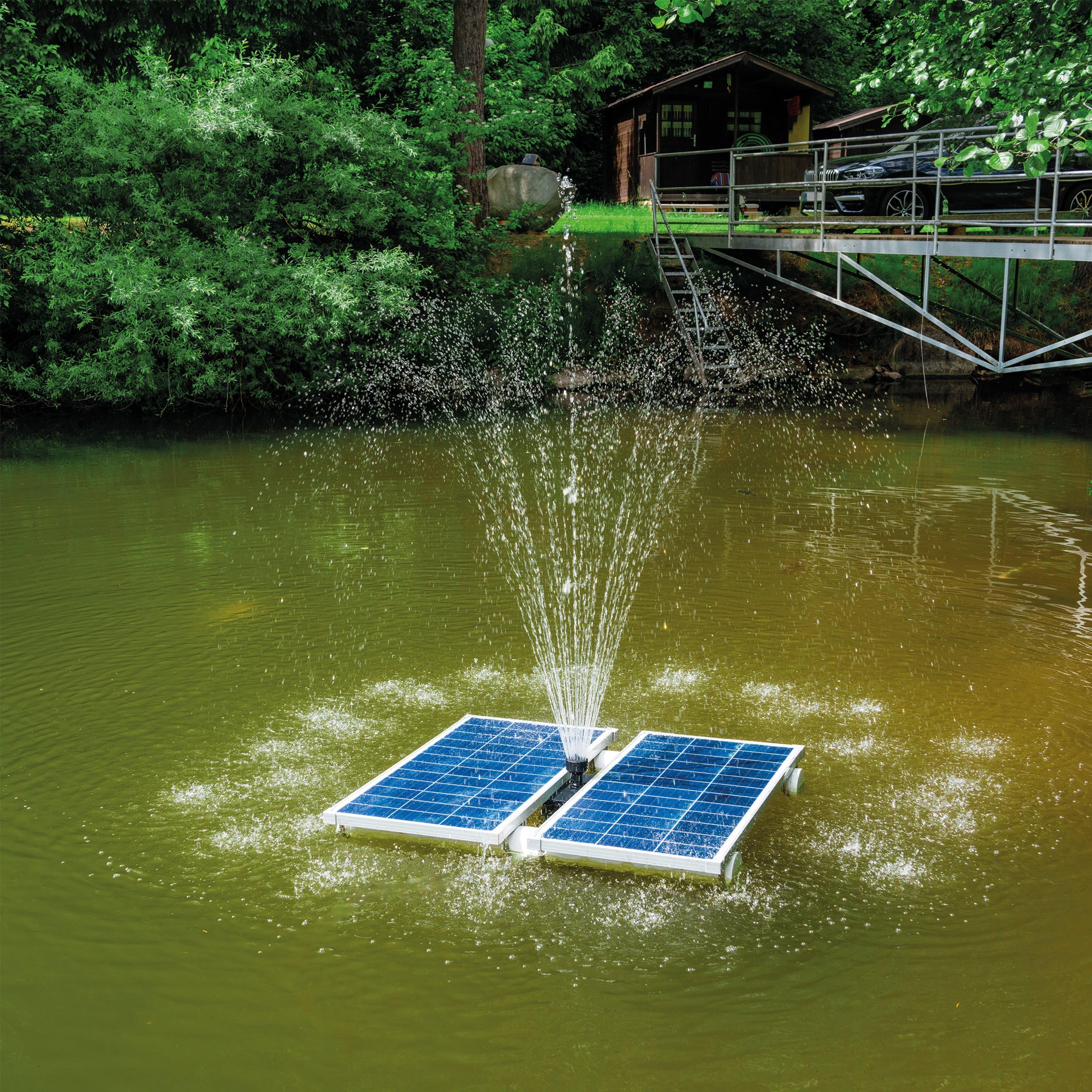 Esotec schwimmender Solar Fischteichbelüfter 160/5000 Profi Power, Fernbedienung, 5050l/h, Teichbelüftung, Teichbelüfter Komplettset 101847