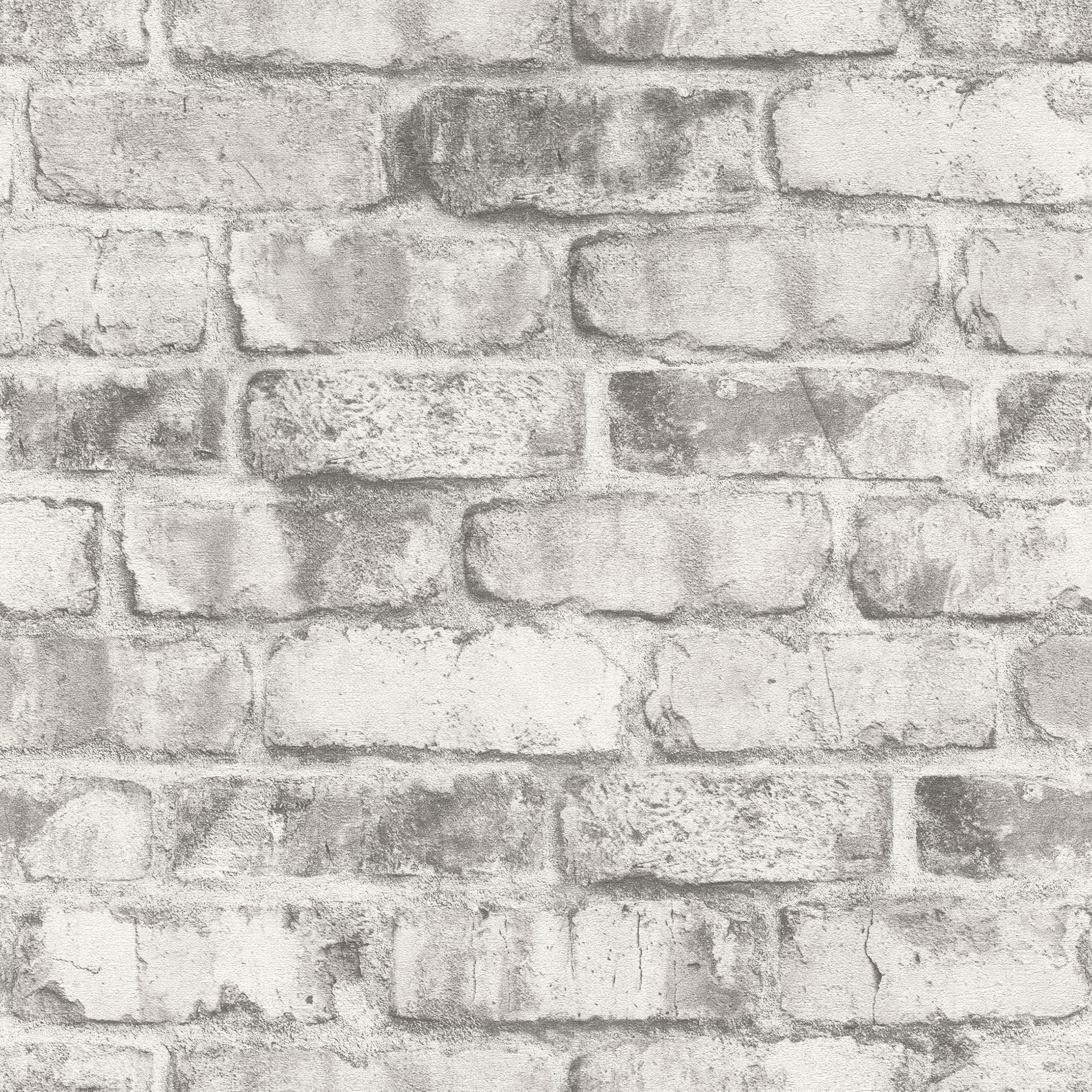 Rasch X Tesa Clayton Rustic Industrial Brick Self Adhesive Peel And Stick Textured WallpaperGrey from B&Q