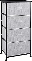 Amazon Basics 4-Drawer Fabric Storage Organizer for Closet Bedroom - Black Steel Frame Easy Pull Drawers