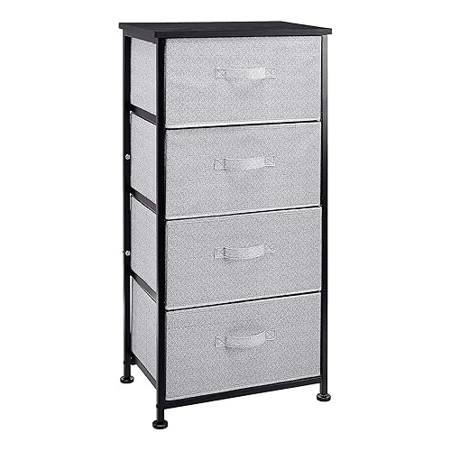 Amazon Basics Fabric 4-Drawer Storage Organizer Unit for Closet, Black