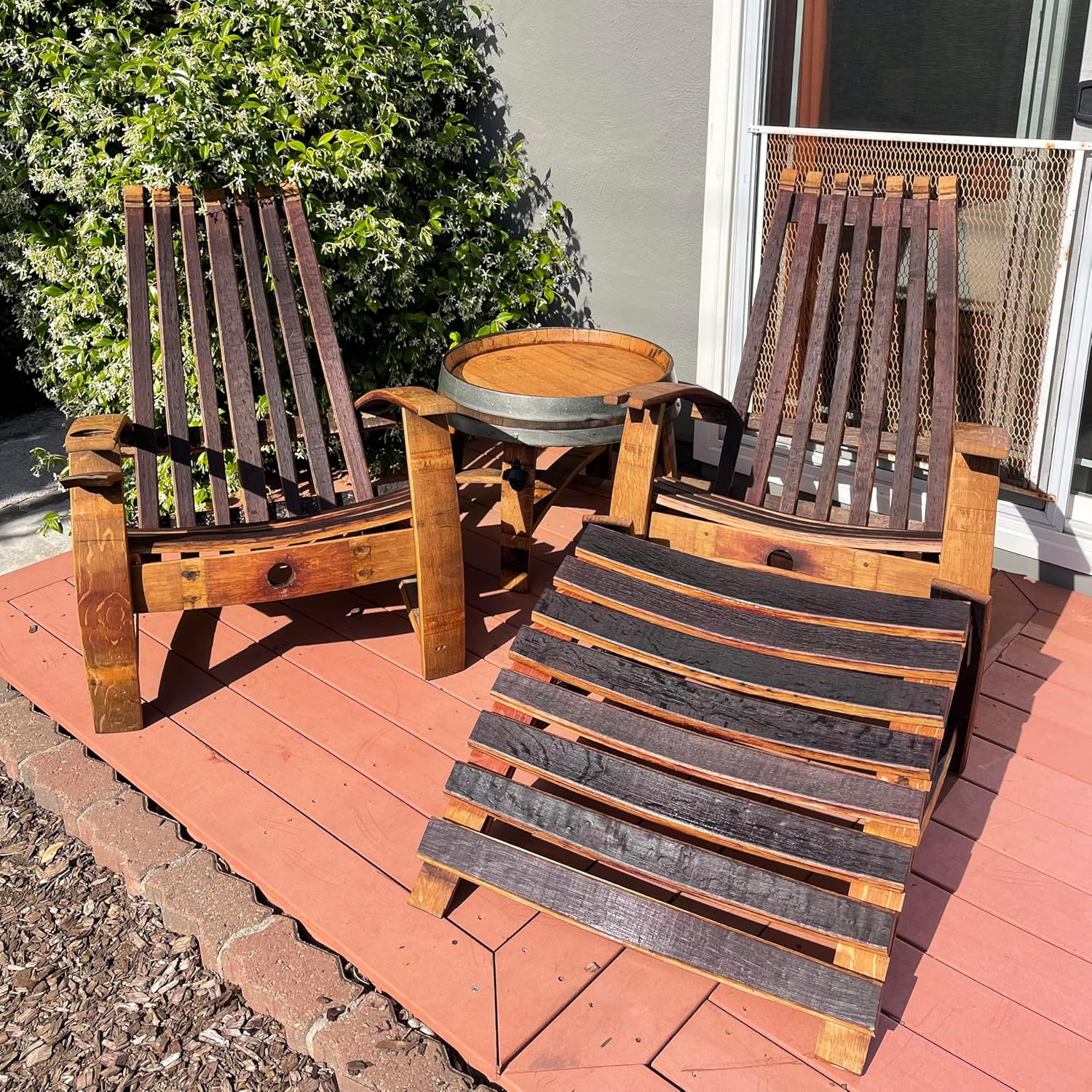 Wine Barrel Adirondack Chair