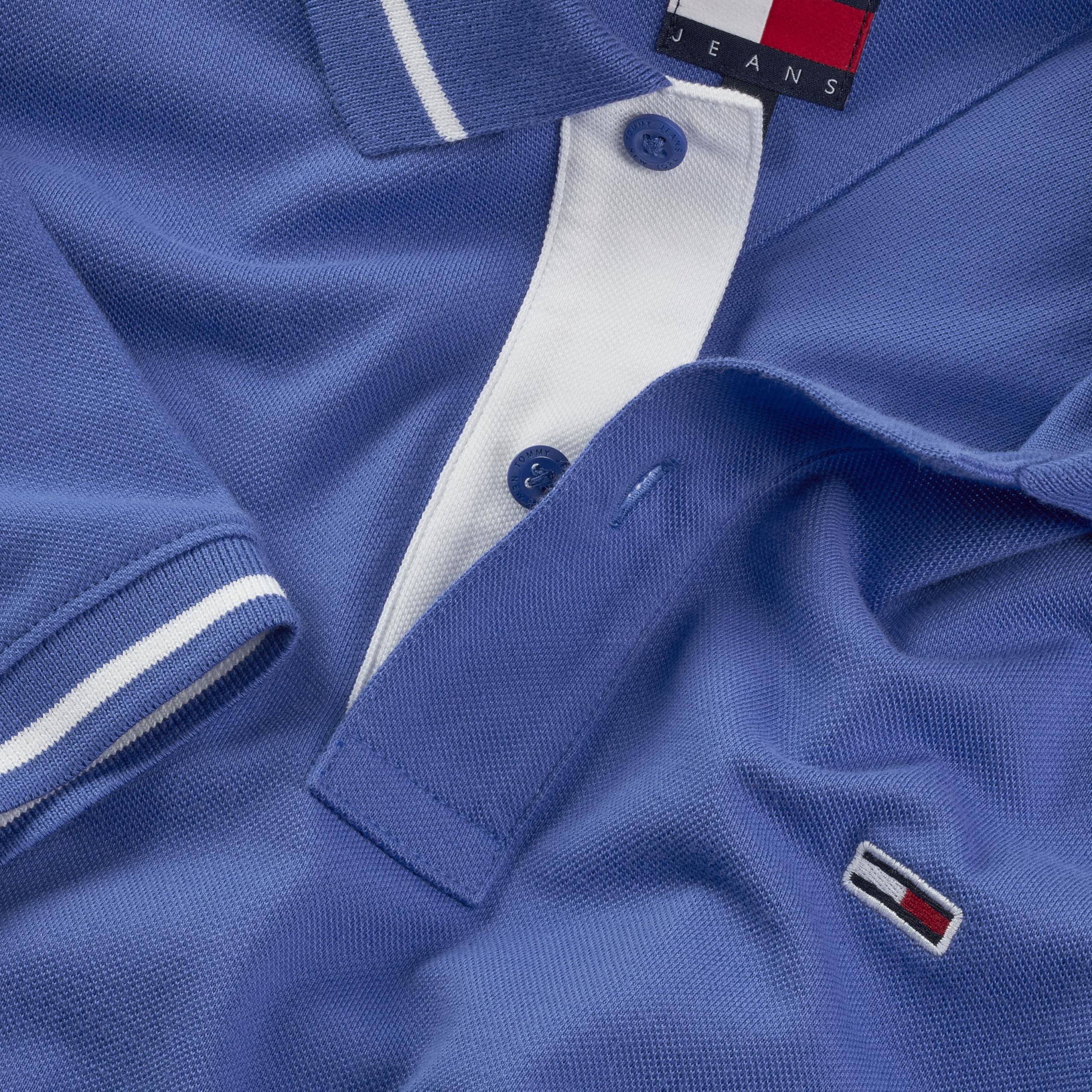 Tommy Jeans Herren-Poloshirt, kurzärmelig, Normale Passform, Blau (Tempo Blue), S – Ansicht 2