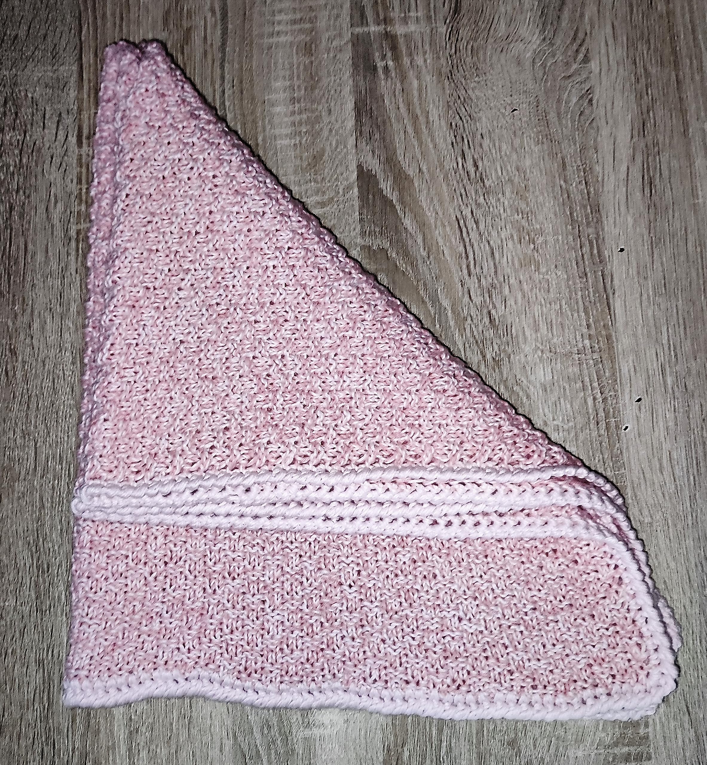 Manta bebé - tejida a mano a partir de 2 lanas - merino algodón extra fino y suave/hecho a mano/niña/niño/manta infantil//manta de peluche/manta de gateo
