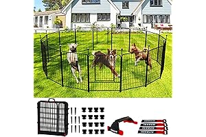Dog Play Pen Indoor/Outdoor 3ft High, Portable Metal Fence for Large Dog