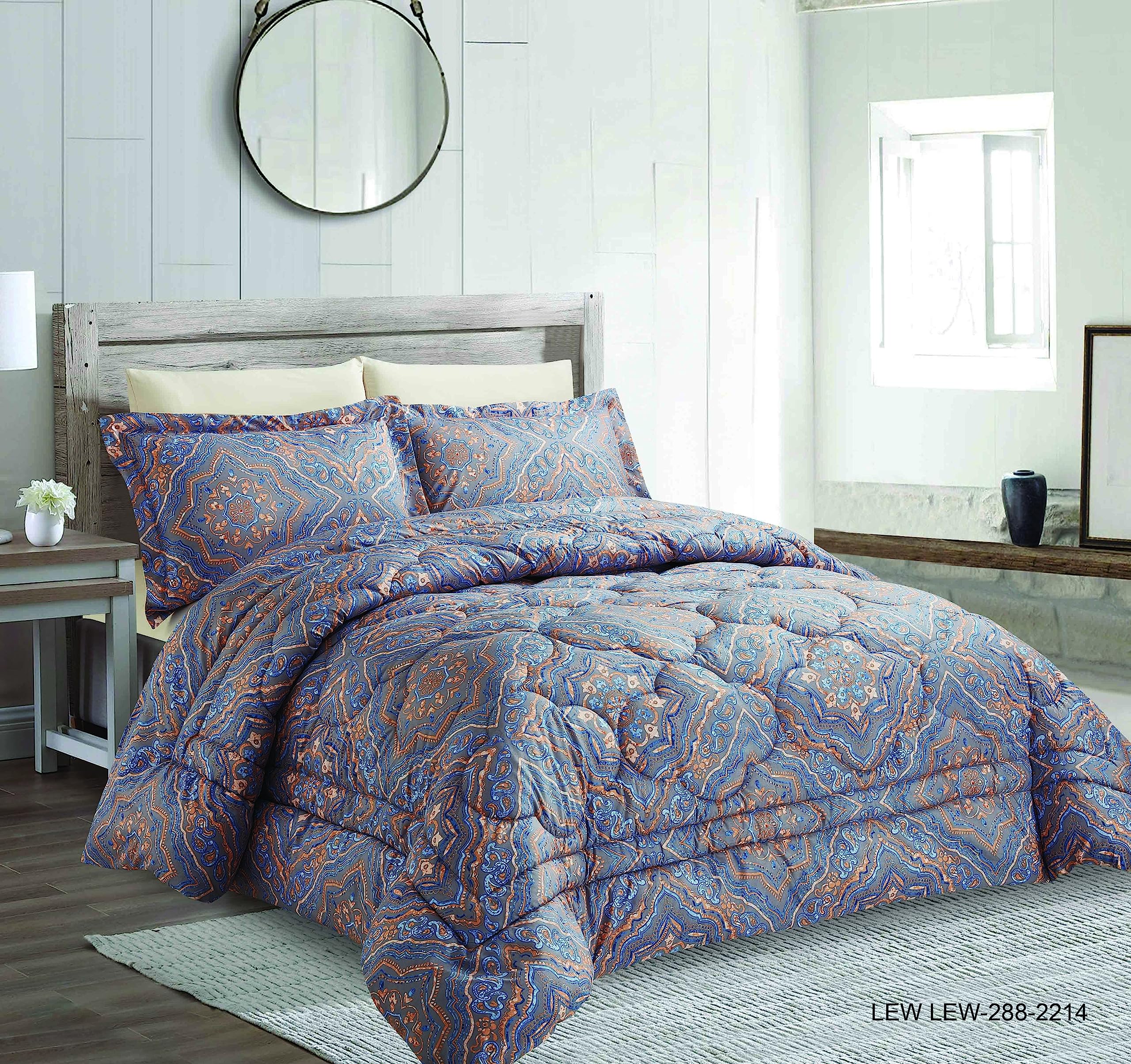 EliteHome Elite Home Ultrasoft 4 Pcs Microfiber Comforter Set Double, Blue